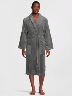 DKNY Colts Fleece Dressing Gown - Dark Grey