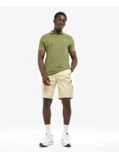 Barbour International Essential Polo Shirt - Green -Barbou Clothing Shop VCB3S SQ3 0000000005 GREY MDo