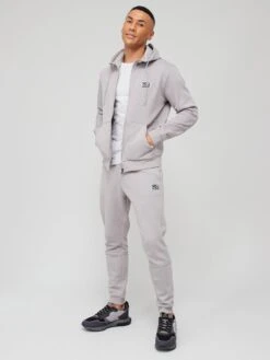 EA7 Emporio Armani Label Core ID Badge Joggers - Grey -Barbou Clothing Shop VCHM3 SQ3 0000000005 GREY MDo