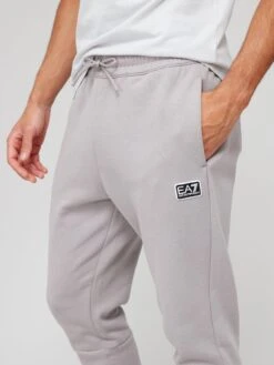 EA7 Emporio Armani Label Core ID Badge Joggers - Grey -Barbou Clothing Shop VCHM3 SQ4 0000000005 GREY MDd
