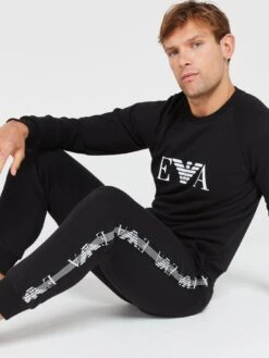 Emporio Armani Bodywear Loungewear Sweater & Joggers Set - Black -Barbou Clothing Shop VD63K SQ4 0000000004 BLACK MDd