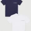 Emporio Armani Bodywear Bodywear 2 Pack Lounge T-Shirt - White/Blue -Barbou Clothing Shop VD64P SQ1 0000000029 MULTI PKf
