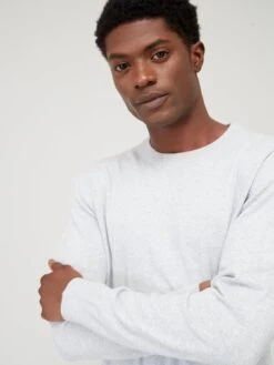 Everyday Cotton Rich Crew - Light Grey -Barbou Clothing Shop VD6WG SQ4 0000000215 LIGHT GREY MDd