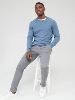 Everyday Cotton Rich Crew Neck Jumper - Blue -Barbou Clothing Shop VD6WK SQ6 0000000020 BLUE MDd2