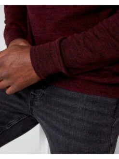 Very Man Trimarl 1/4 Zip Jumper - Dark Red -Barbou Clothing Shop VD6YP SQ5 0000000017 RED MDd1