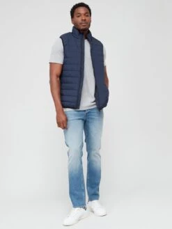 Everyday Crinkle Nylon Lightweight Padded Gilet - Navy -Barbou Clothing Shop VD6YX SQ3 0000000048 NAVY MDo