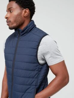 Everyday Crinkle Nylon Lightweight Padded Gilet - Navy -Barbou Clothing Shop VD6YX SQ4 0000000048 NAVY MDd