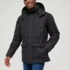 Very Man Borg Lined Hooded Parka Coat - Black  -Barbou Clothing Shop VD71Y SQ1 0000000004 BLACK MDf
