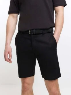 River Island Core Belted Chino Short -Barbou Clothing Shop VDRVM SQ4 0000000004 BLACK MDd