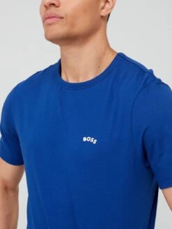 BOSS Curved Regular Fit T-shirt - Blue  -Barbou Clothing Shop VFCZB SQ4 0000000197 BRIGHT BLUE MDd