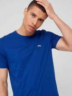 BOSS Curved Regular Fit T-shirt - Blue  -Barbou Clothing Shop VFCZB SQ5 0000000197 BRIGHT BLUE MDd1