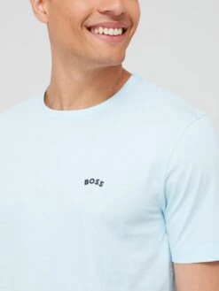 BOSS Curved Regular Fit T-shirt - Light Blue -Barbou Clothing Shop VFCZC SQ4 0000000020 BLUE MDd
