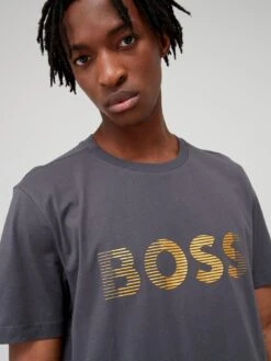 BOSS Regular Fit T-shirt - Dark Grey -Barbou Clothing Shop VFD0P SQ4 0000000070 DARK GREY MDd