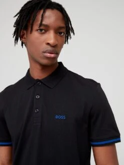 BOSS Paddy 1 Regular Fit Polo Shirt - Black  -Barbou Clothing Shop VFD2O SQ4 0000000004 BLACK MDd