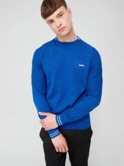 BOSS Rolet Crew Neck Jumper - Blue