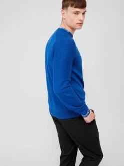 BOSS Rolet Crew Neck Jumper - Blue -Barbou Clothing Shop VFD3C SQ5 0000000197 BRIGHT BLUE MDd1