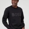 BOSS Soleri 01 Relaxed Fit Sweatshirt - Black -Barbou Clothing Shop VFE0R SQ1 0000000004 BLACK MDf