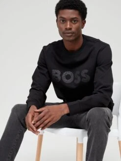 BOSS Soleri 01 Relaxed Fit Sweatshirt - Black -Barbou Clothing Shop VFE0R SQ4 0000000004 BLACK MDd