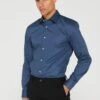 BOSS H-hank-kent-c3-214 Slim Fit Longsleeve Shirt - Blue -Barbou Clothing Shop VFE3I SQ1 0000000020 BLUE MDf