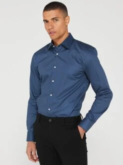 BOSS H-hank-kent-c3-214 Slim Fit Longsleeve Shirt - Blue