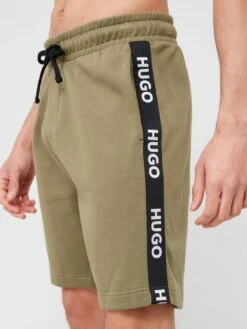 HUGO Sporty Tape Logo Lounge Shorts - Open Green -Barbou Clothing Shop VFRH3 SQ4 0000000047 GREEN MDd