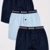 BOSS Bodywear 3 Pack Woven Boxer - Dark Blue