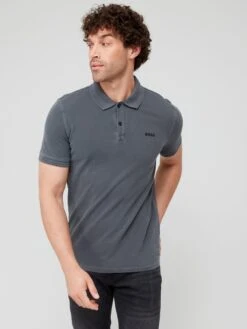 BOSS Prime Slim Fit Polo Shirt - Dark Grey 