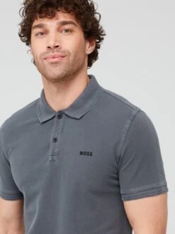BOSS Prime Slim Fit Polo Shirt - Dark Grey  -Barbou Clothing Shop VFZJB SQ4 0000000070 DARK GREY MDd