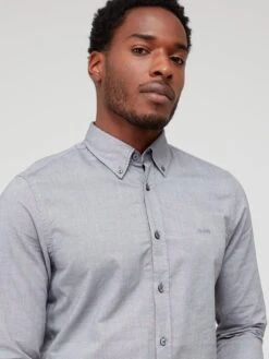 BOSS Rickert Regular Fit Longsleeve Shirt - Dark Grey -Barbou Clothing Shop VFZL1 SQ4 0000000070 DARK GREY MDd