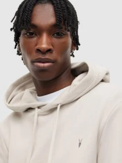 AllSaints Raven Overhead Hoodie - Grey -Barbou Clothing Shop VG7JO SQ6 0000000005 GREY MDd