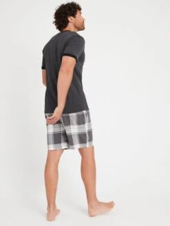 Very Man Check Pyjama Short Set - Grey  -Barbou Clothing Shop VGPPY SQ4 0000000005 GREY MDd