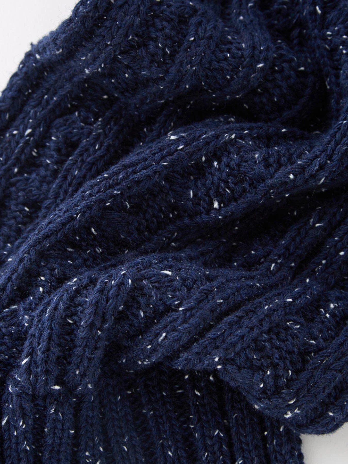 Very Man Nep Cable Hat And Scarf - Navy 4 Very Man Nep Cable Hat And Scarf - Navy - Image 2