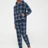 Very Man Soft Touch Lounge Set - Navy Check