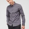 Calvin Klein Stretch Poplin Slim Shirt - Grey -Barbou Clothing Shop VGY8A SQ1 0000000005 GREY MDf