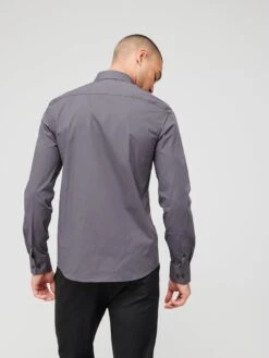 Calvin Klein Stretch Poplin Slim Shirt - Grey -Barbou Clothing Shop VGY8A SQ2 0000000005 GREY MDb