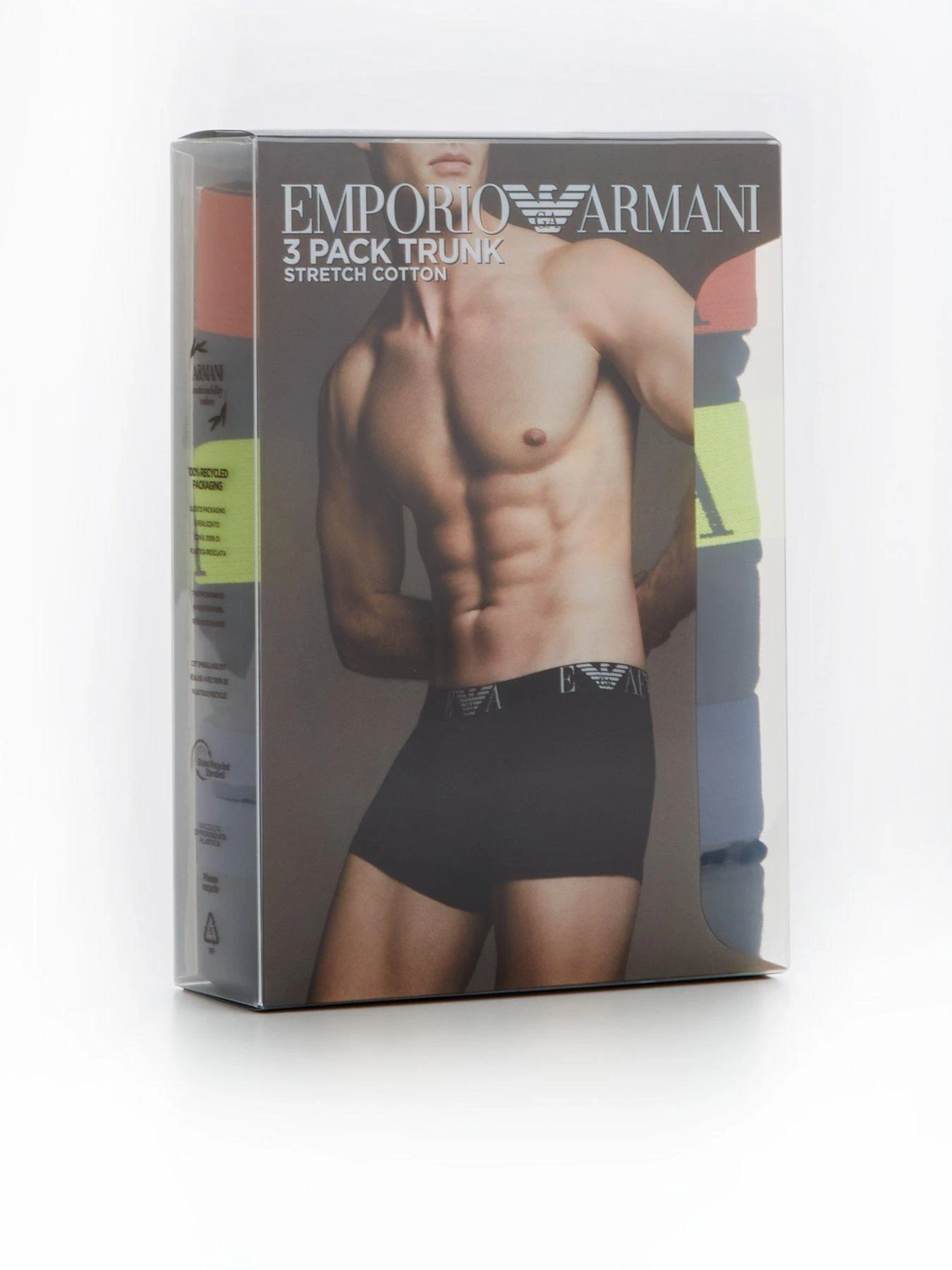 Emporio Armani Bodywear Men's Bold Monogram 3 Pack Trunks - Black 6 Emporio Armani Bodywear Men's Bold Monogram 3 Pack Trunks - Black - Image 4