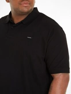 Calvin Klein Big & Tall Stretch Pique Slim Fit Polo Shirt - Black -Barbou Clothing Shop VGYAG SQ4 0000000004 BLACK MDd