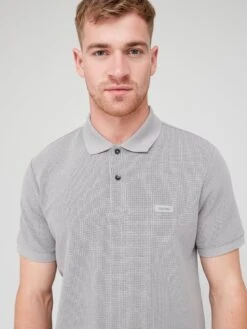 Calvin Klein Textured Two Tone Polo - Grey -Barbou Clothing Shop VGYEG SQ4 0000000005 GREY MDd