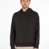 Calvin Klein Comfort Debossed Logo Hoodie - Black