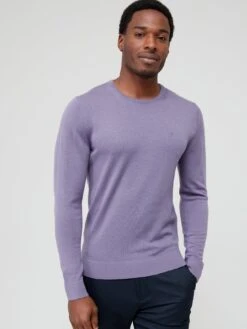 Calvin Klein Merino Crew Neck Sweater - Purple 