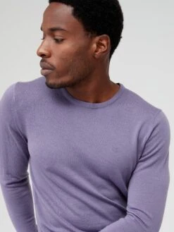 Calvin Klein Merino Crew Neck Sweater - Purple  -Barbou Clothing Shop VGYFG SQ4 0000000039 PURPLE MDd
