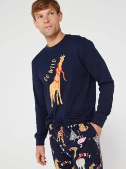 Very Man Mens Family Flamingo Party Animals Mini Me Christmas Pyjamas - Black -Barbou Clothing Shop VGYMZ SQ6 0000000004 BLACK MDd1