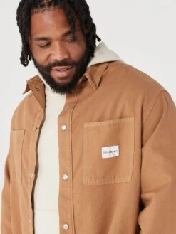 Calvin Klein Jeans Big & Tall Linear Oversized Shirt -Barbou Clothing Shop VGYVI SQ4 0000000265 MID WASH MDd