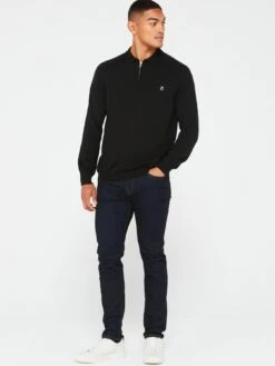 Peter Werth X Very Long Sleeve Knitted Polo - Black -Barbou Clothing Shop VH77N SQ3 0000000004 BLACK MDo