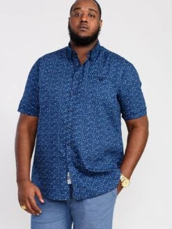 D555 Tristain Floral Print Button Down Collar Shirt