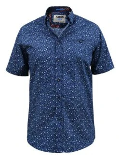 D555 Tristain Floral Print Button Down Collar Shirt -Barbou Clothing Shop VHGHM SQ5 0000000048 NAVY MDd1