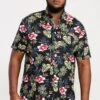 D555 Wilton Hawaiian Print Button Down Collar Shirt