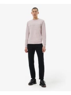 Barbour International Stamp Embossed Crew Neck Sweatshirt - Pink -Barbou Clothing Shop VHIKF SQ3 0000000063 PINK MDo