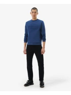 Barbour International Stamp Embossed Crew Neck Sweatshirt - Blue -Barbou Clothing Shop VHIKM SQ3 0000000020 BLUE MDo