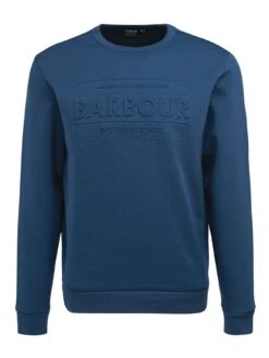Barbour International Stamp Embossed Crew Neck Sweatshirt - Blue -Barbou Clothing Shop VHIKM SQ5 0000000020 BLUE MDd1